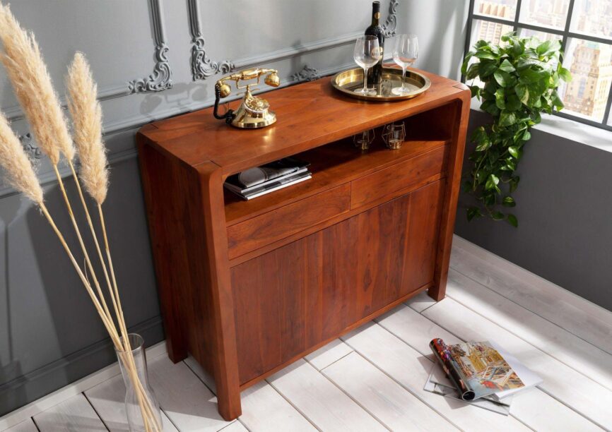 Osian Acacia Wood Modern Style Sideboard - Duraster