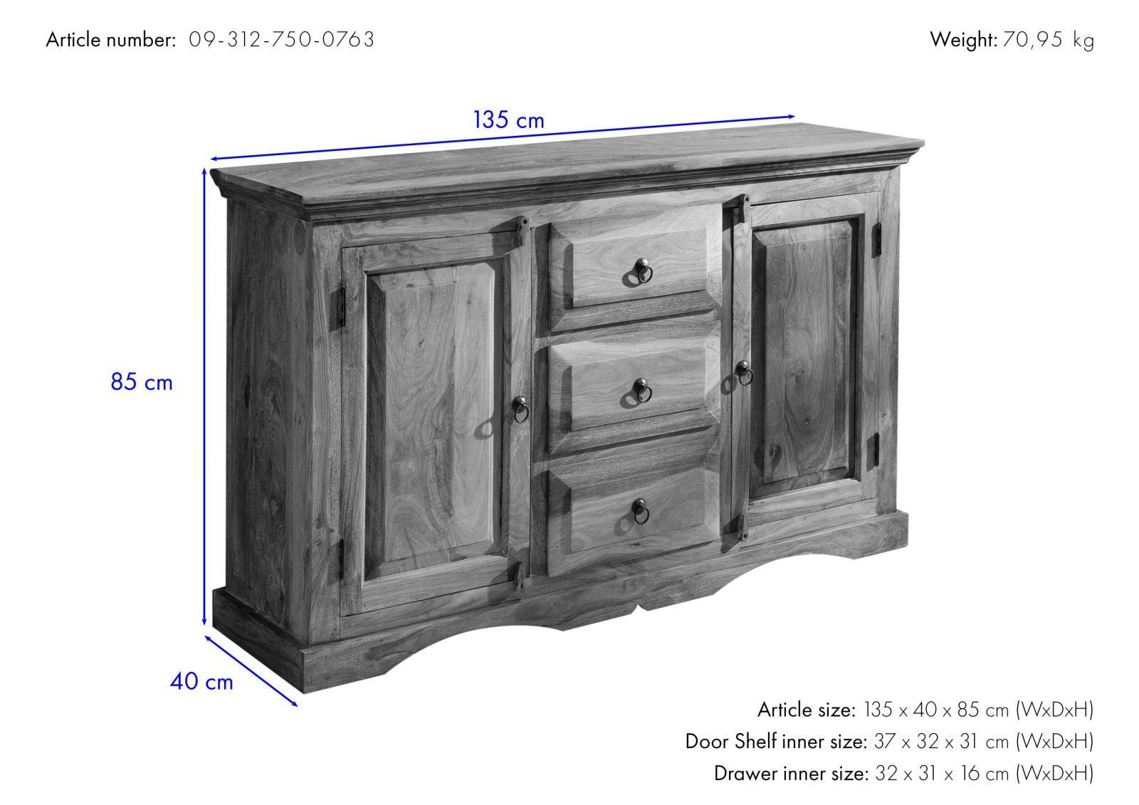 Victoria Elegant Sheesham Sideboard Cabinet #1 - Duraster