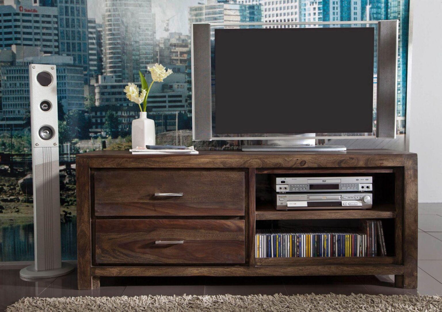 Gangaur Featured Sheesham TV Unit #2 - Duraster