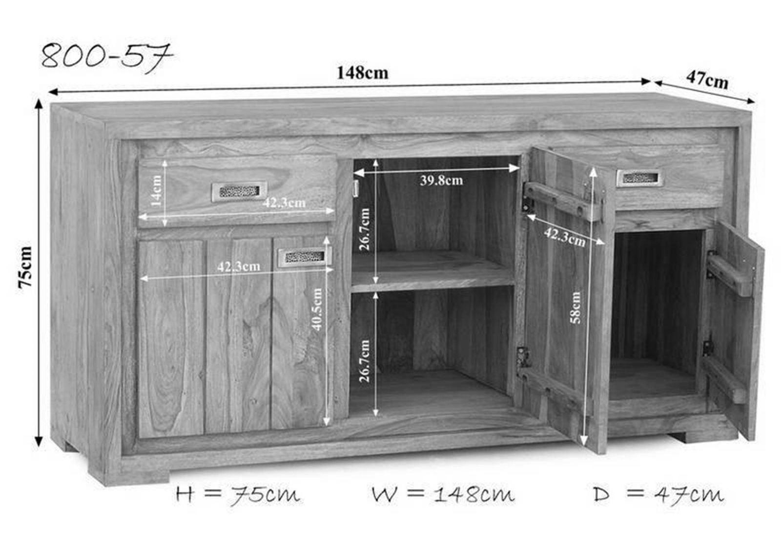 Nature Newlook Sheesham Sideboard Cabinet #3 - Duraster