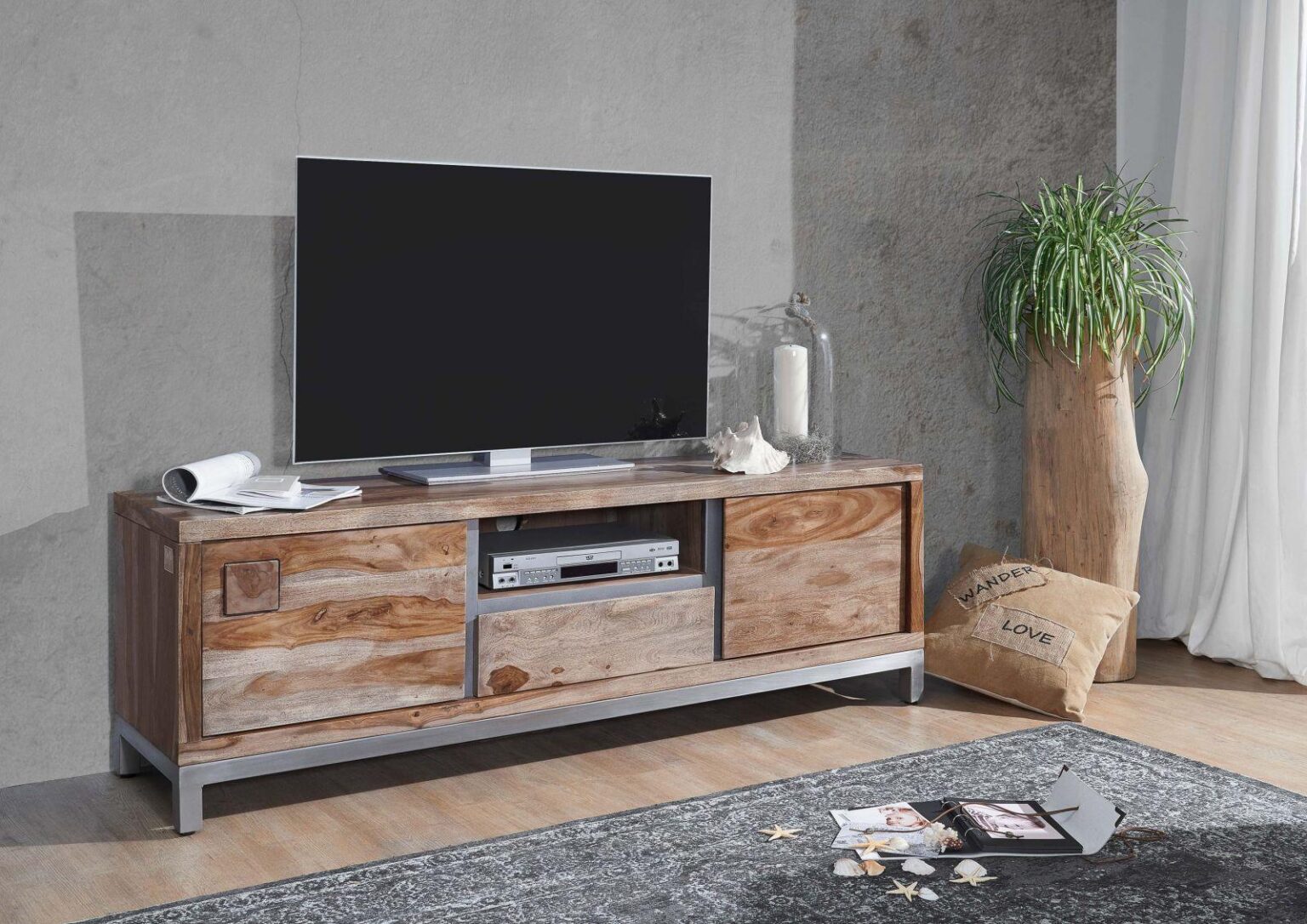 Thar Solid Wood Sheesham Modern TV / Entertainment Unit - Duraster