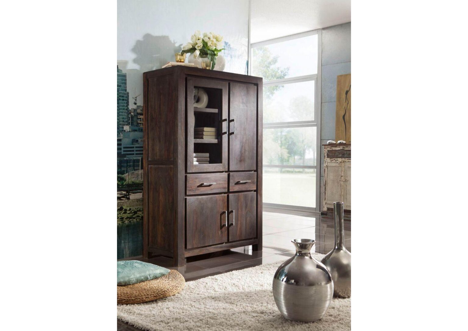 Gangaur Modern Sheesham Display Cabinet #7 - Duraster