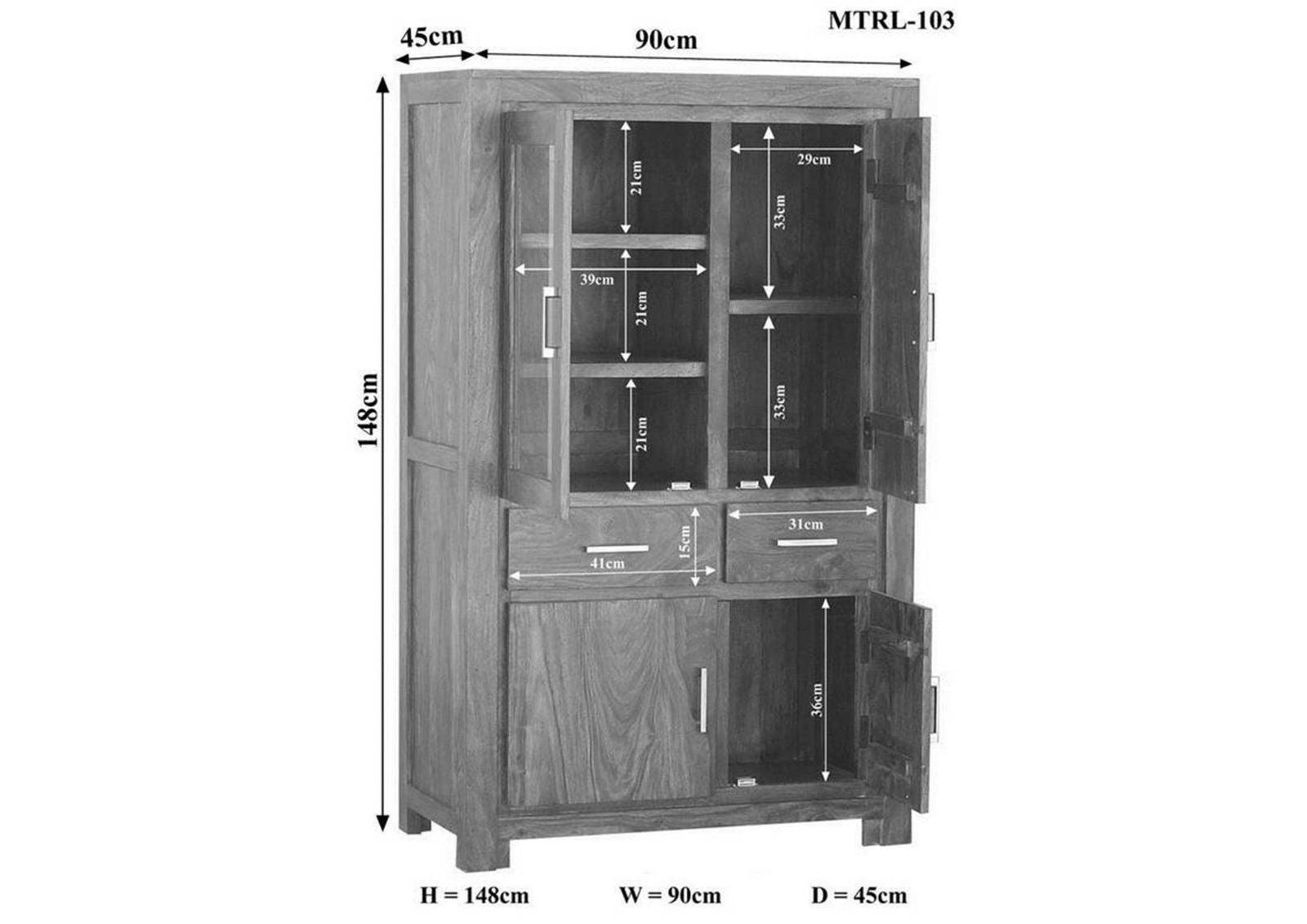 Gangaur Modern Sheesham Display Cabinet #7 - Duraster