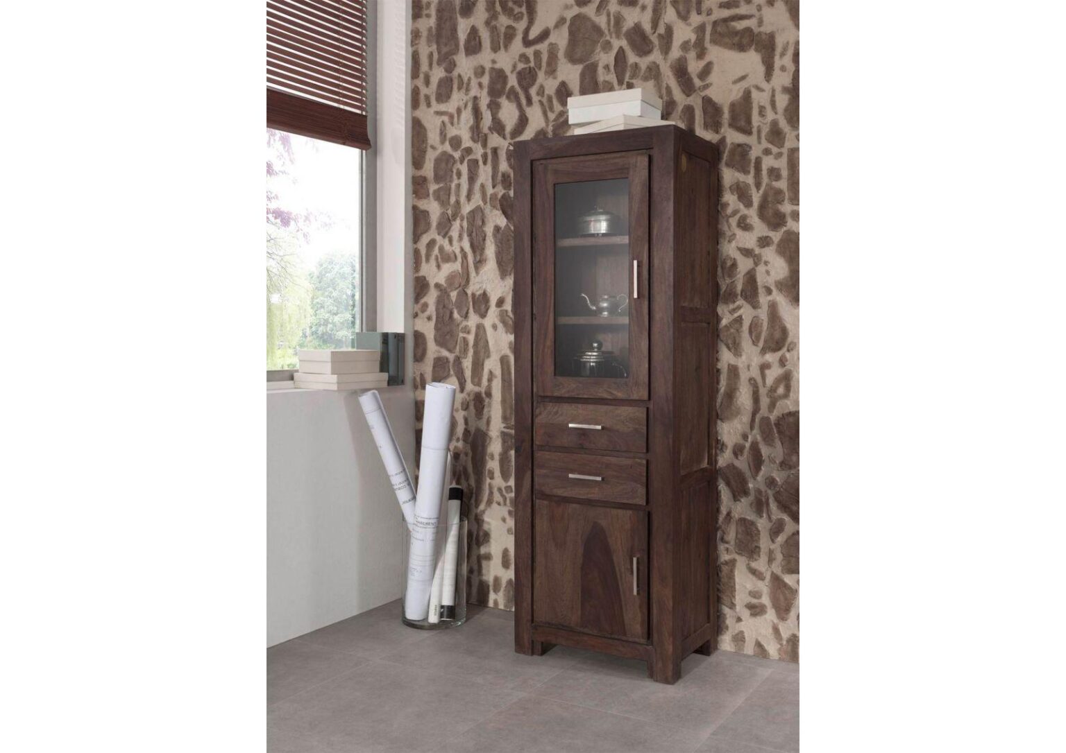 Gangaur Compact Sheesham Showcase Display Cabinet #2 - Duraster