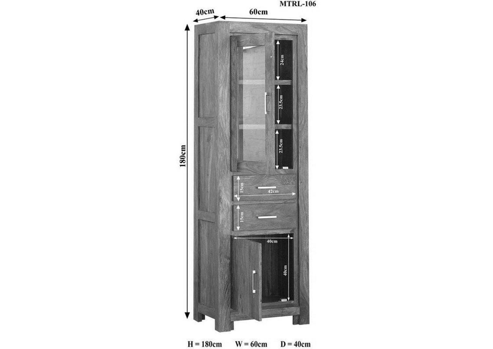 Gangaur Compact Sheesham Showcase Display Cabinet #2 - Duraster