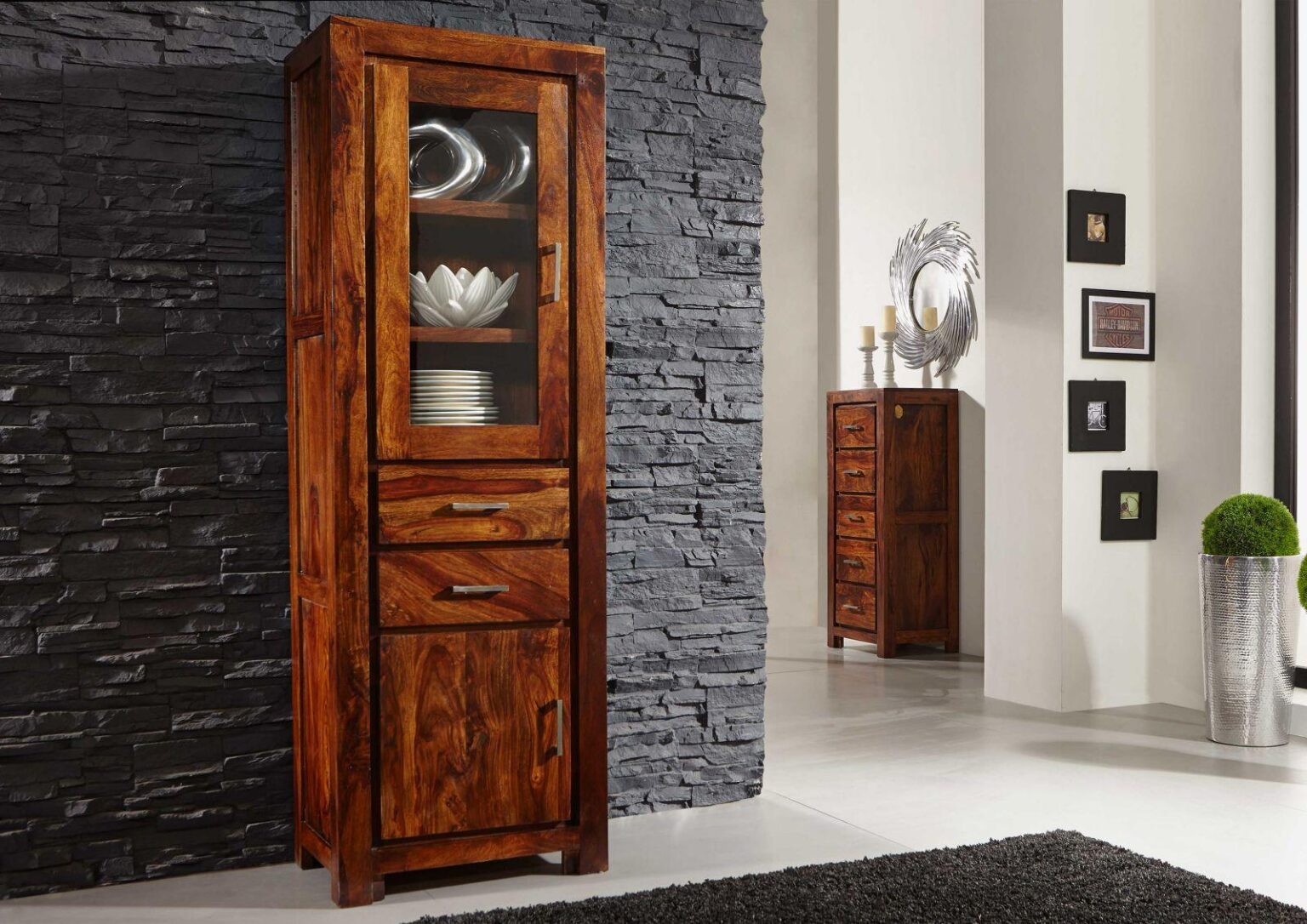 Metro Noble Sheesham Showcase Cabinet #10 - Duraster