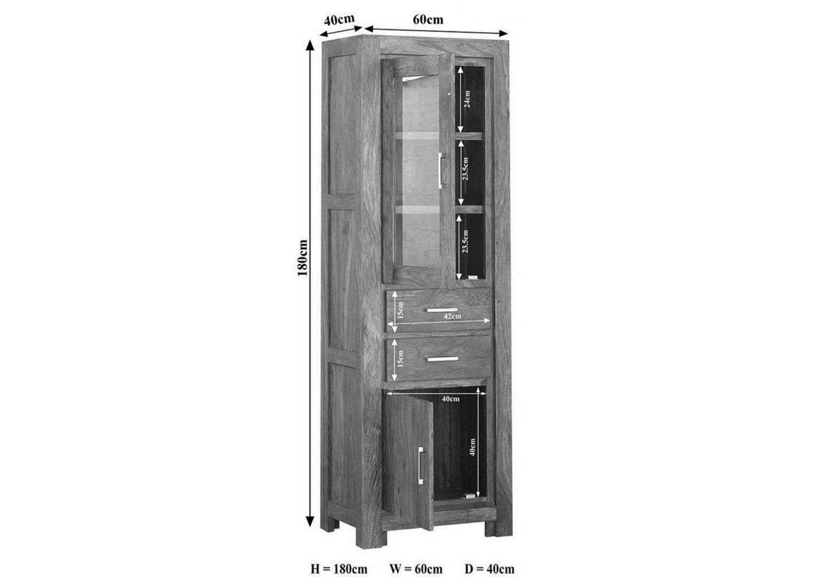 Metro Noble Sheesham Showcase Cabinet #10 - Duraster
