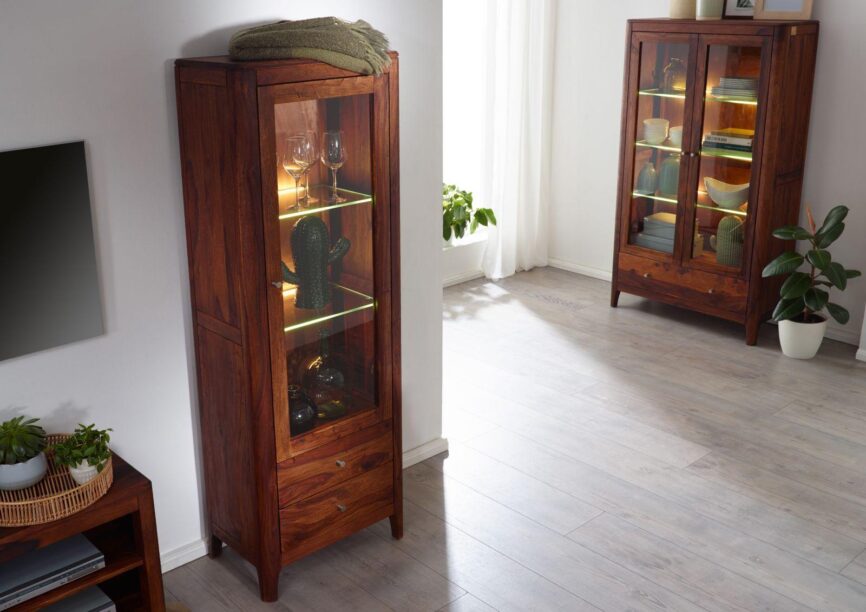 Heritage Sheesham Tall Showcase Cabinet #5 - Duraster