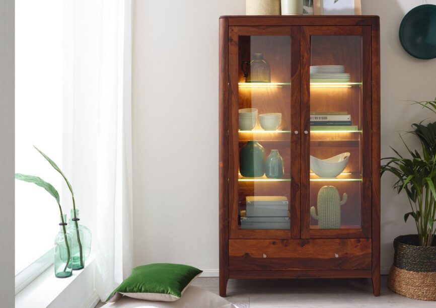 Heritage Sheesham Double Door Showcase Cabinet #1 - Duraster