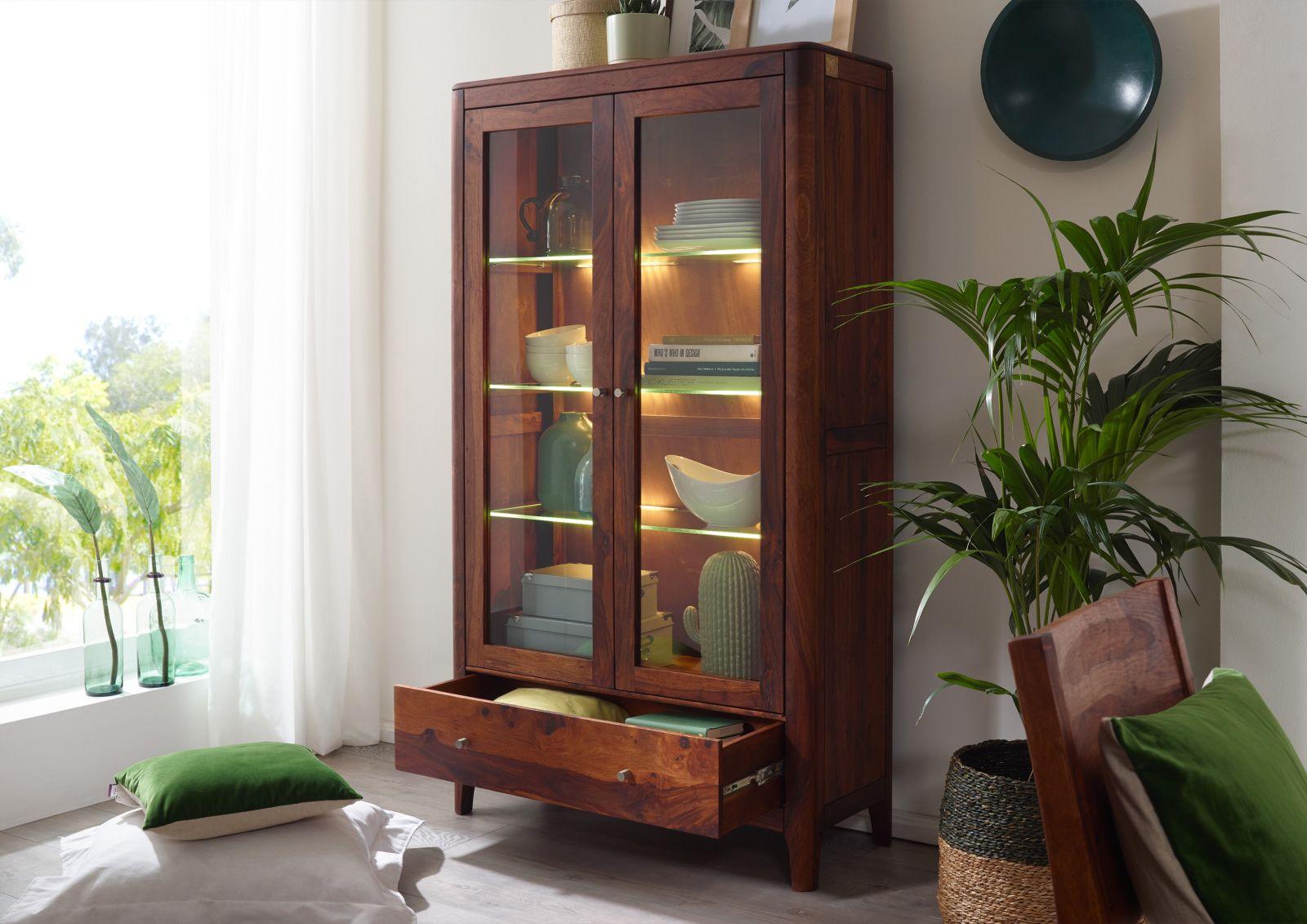 Heritage Sheesham Double Door Showcase Cabinet #1 - Duraster