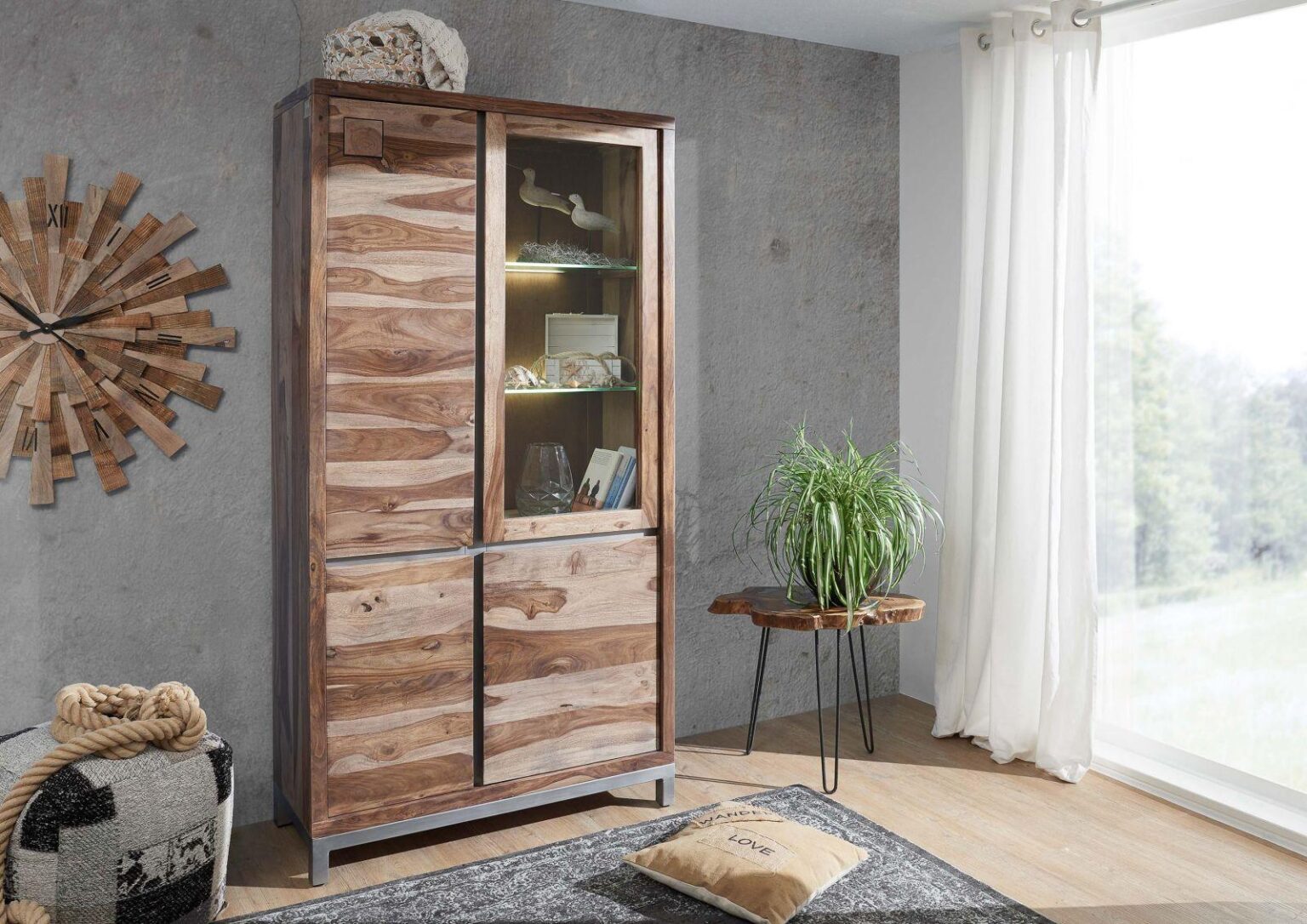 Thar Sheesham Wood Modern Cabinet - Duraster