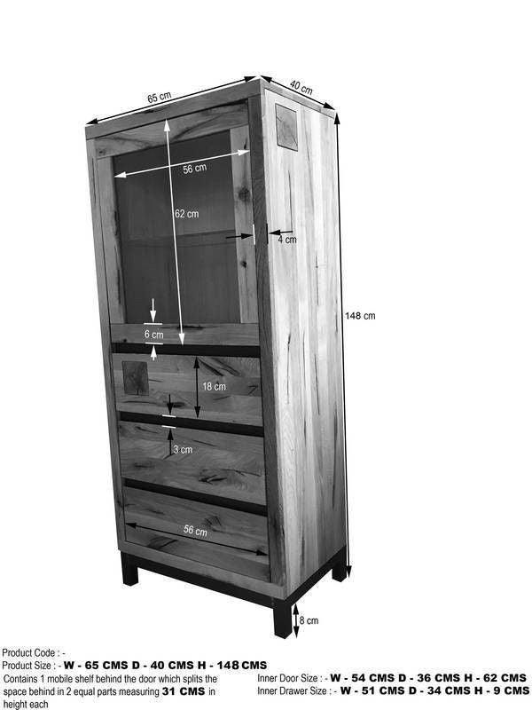 Thar Modern See-through Spacious Cabinet - Duraster