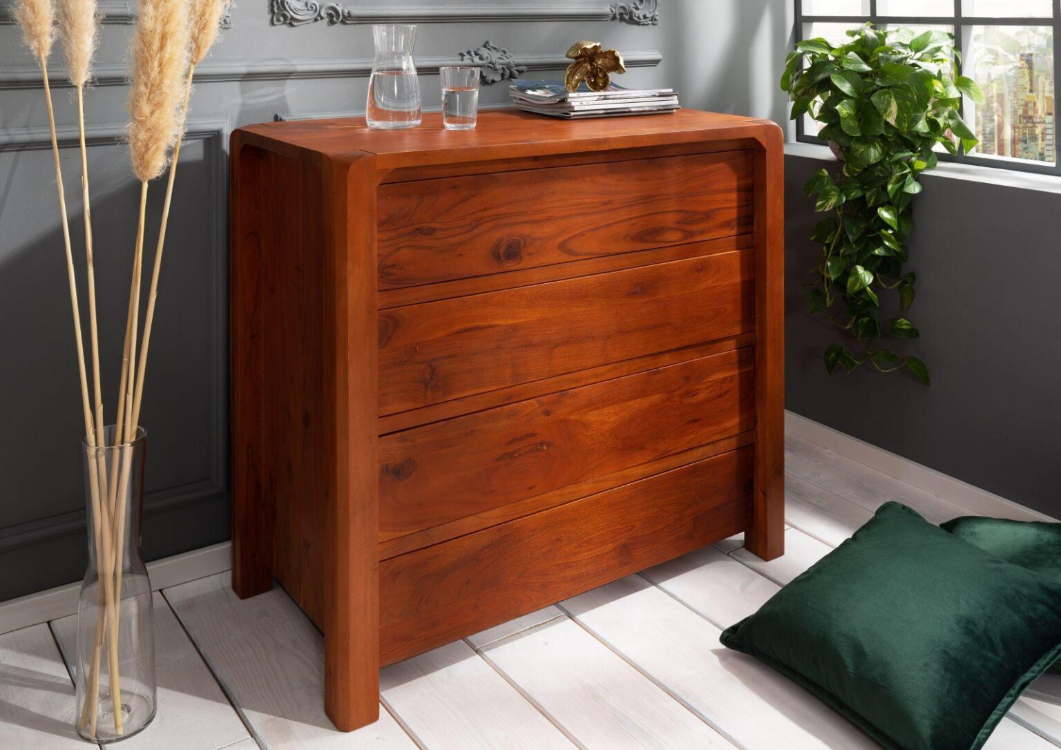 Osian Acacia Modern Style Wide Dresser - Duraster