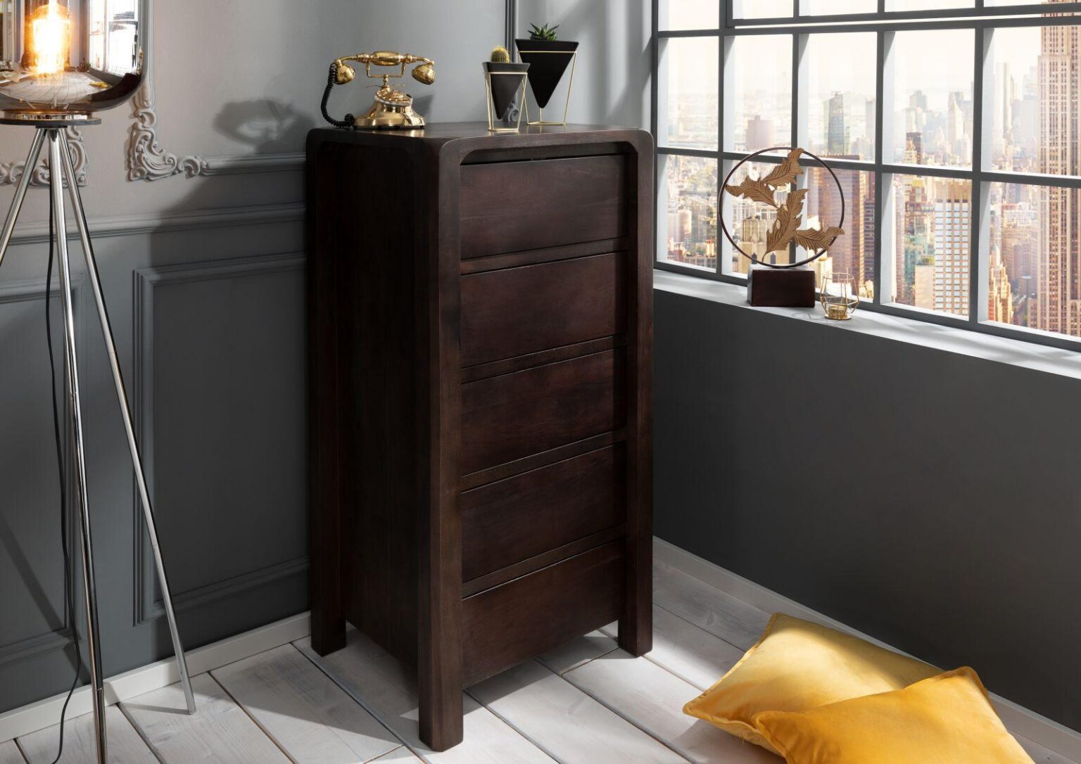 Osian Acacia Elegant Tall Dresser - Duraster