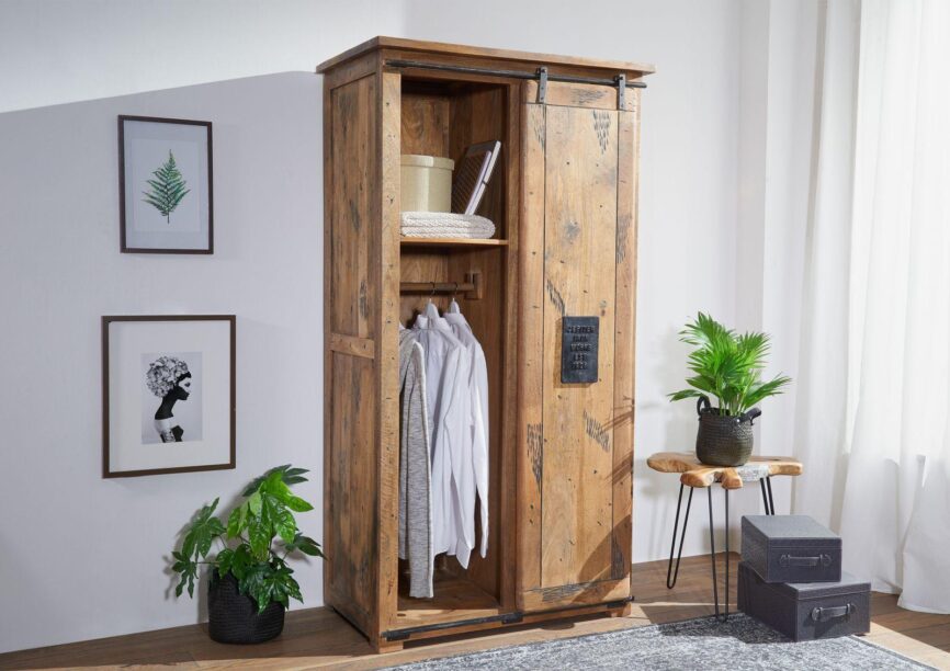 Locomo Industrial Style Solid Wood Cabinet - Duraster