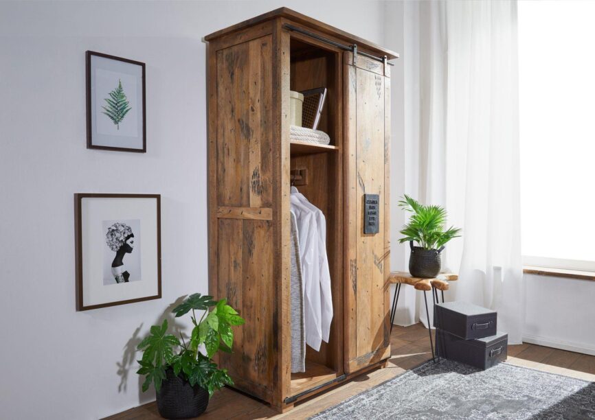 Locomo Industrial Style Solid Wood Cabinet - Duraster