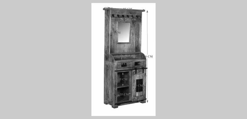 Locomo Industrial Style Solid Wood Bar Cabinet - Duraster