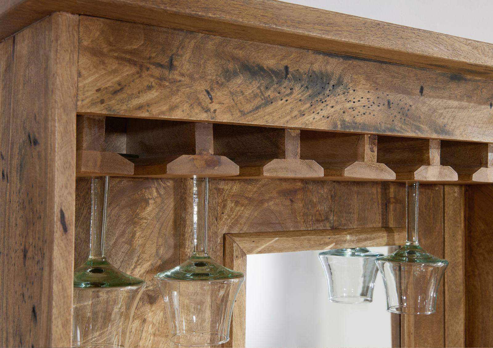 Locomo Industrial Style Solid Wood Bar Cabinet - Duraster