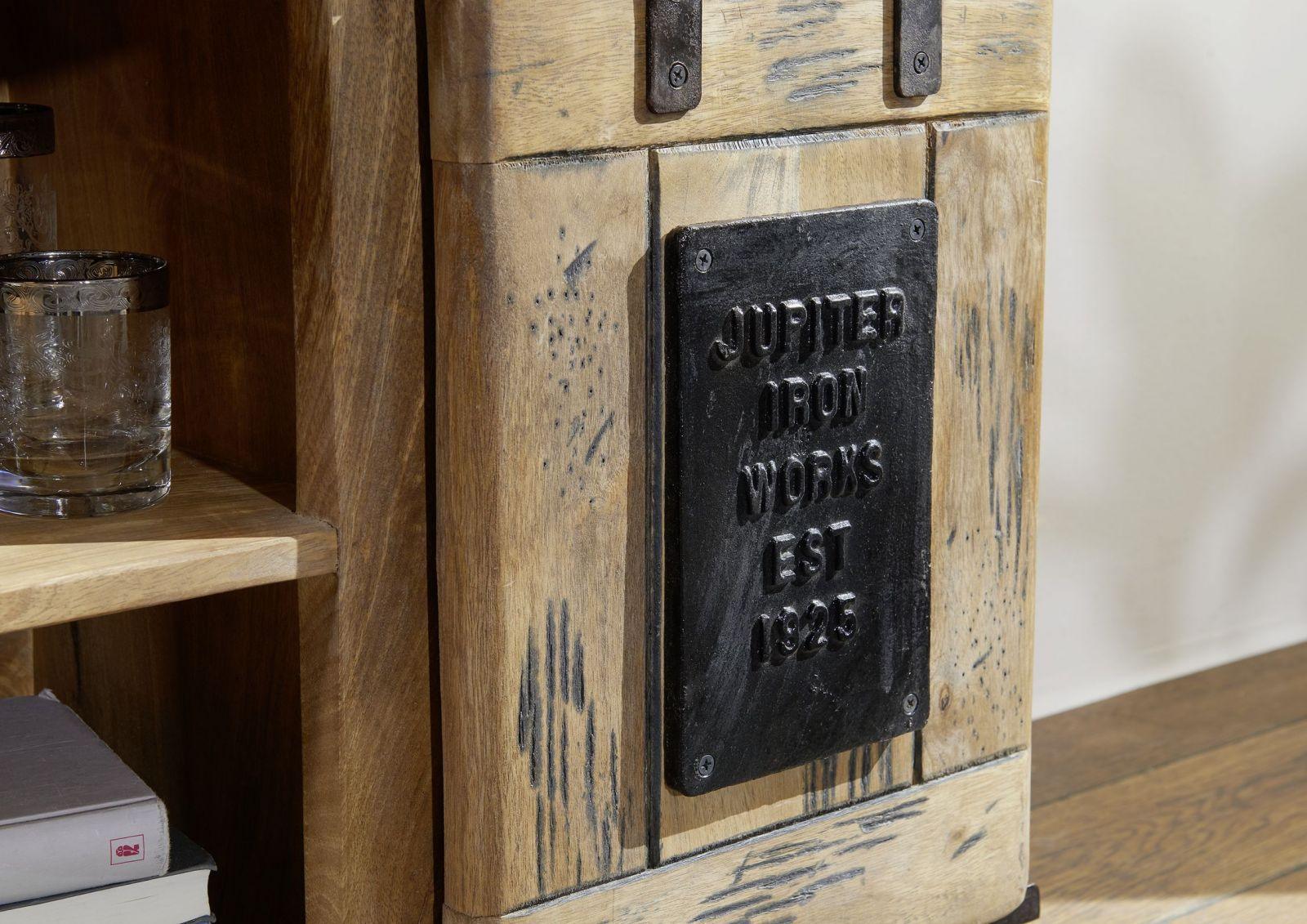 Locomo Industrial Style Solid Wood Bar Cabinet - Duraster