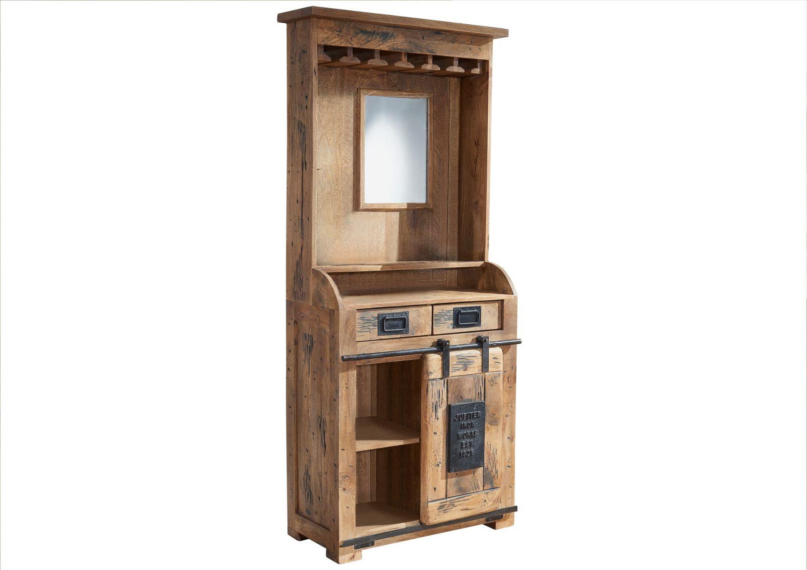 Locomo Industrial Style Solid Wood Bar Cabinet - Duraster