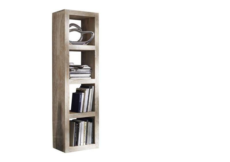 Novo Modern White Stone Acacia Wood Shelf - Duraster
