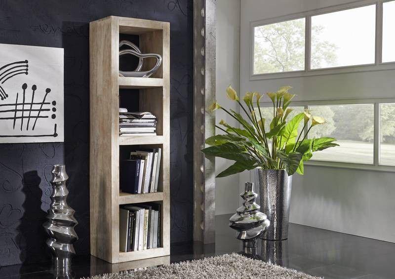 Novo Modern White Stone Acacia Wood Shelf - Duraster