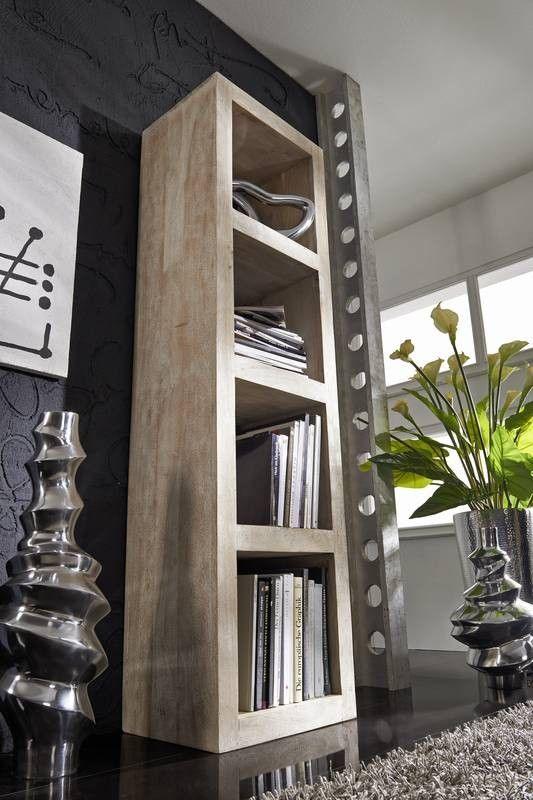 Novo Modern White Stone Acacia Wood Shelf - Duraster