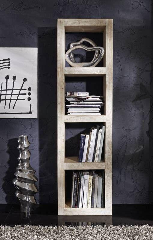 Novo Modern White Stone Acacia Wood Shelf - Duraster