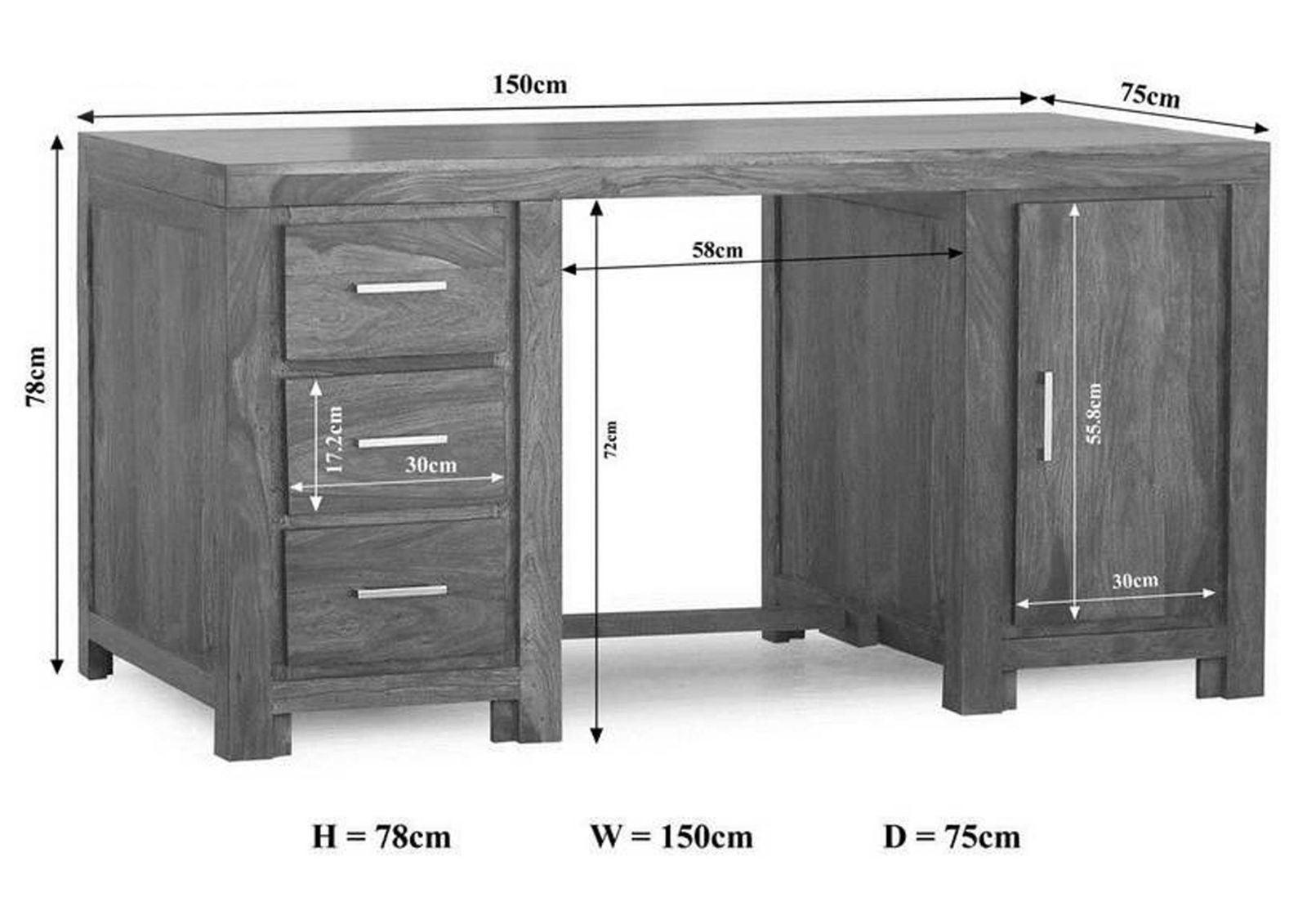 Metro Newlook Sheesham Desk - Duraster