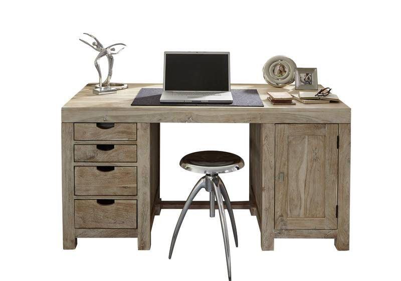 Novo Modern Acacia Wood Desk - Duraster