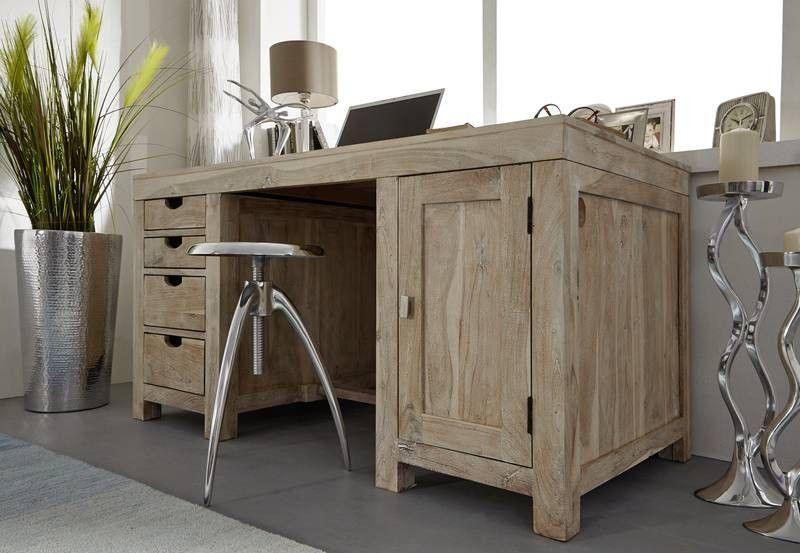 Novo Modern Acacia Wood Desk - Duraster