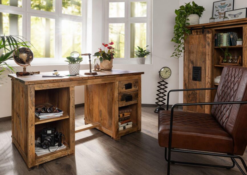 Locomo Industrial Style Solid Wood Desk - Duraster