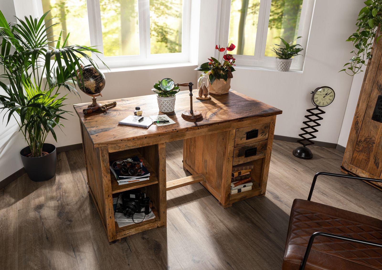 Locomo Industrial Style Solid Wood Desk - Duraster