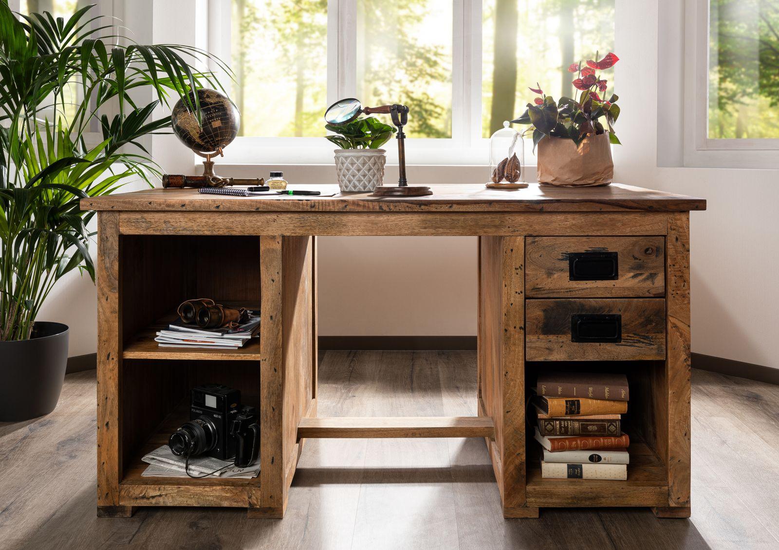 Locomo Industrial Style Solid Wood Desk - Duraster