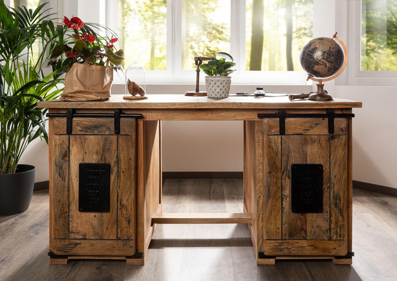 Locomo Industrial Style Solid Wood Desk - Duraster