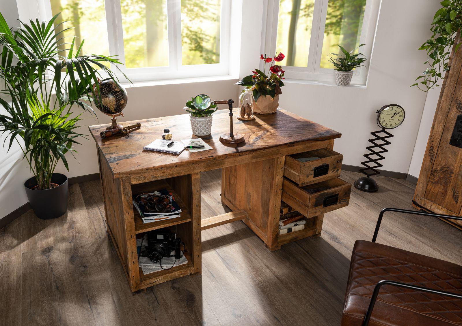 Locomo Industrial Style Solid Wood Desk - Duraster