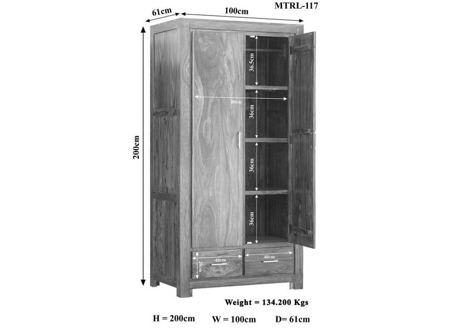 Gangaur Refined Sheesham Wardrobe Cabinet #10 - Duraster