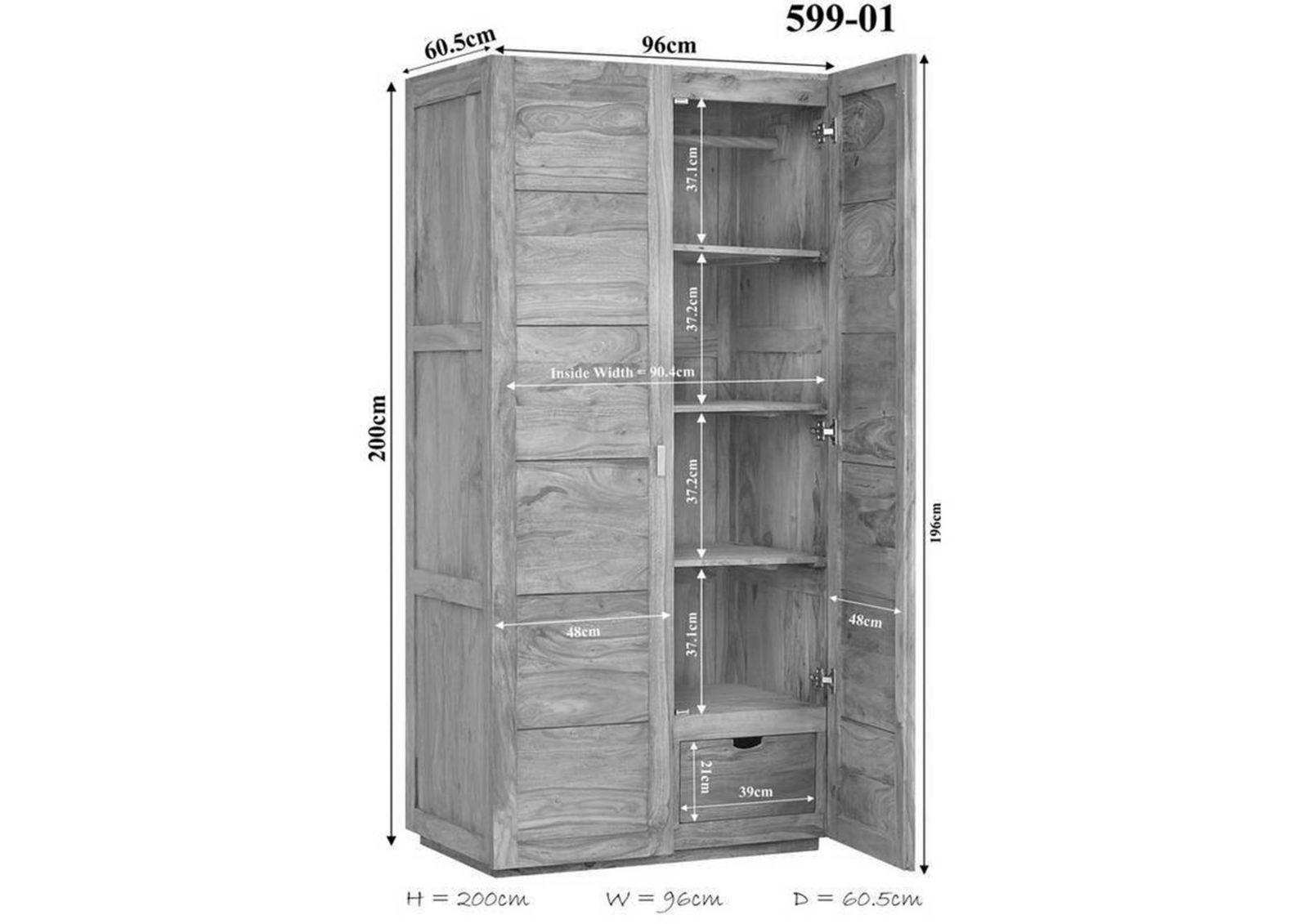 Nature Exclusive Sheesham Wardrobe Cabinet #1 - Duraster