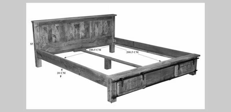 Locomo Industrial Style Solid Wood Bed #2 - Duraster
