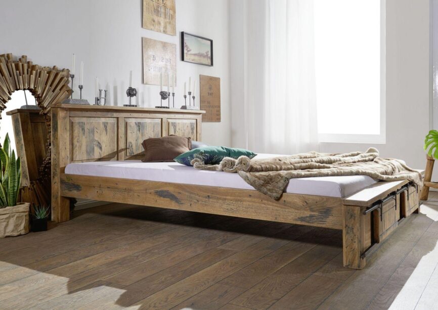 Locomo Industrial Style Solid Wood Bed #2 - Duraster