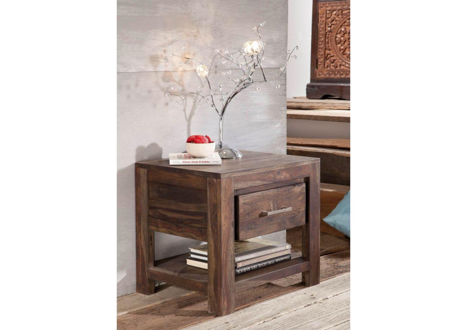 Gangaur Sleek Sheesham bedside Table - Duraster