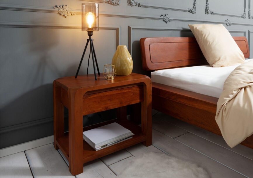 Osian Modern Style Solid Wood Bedside Table - Duraster