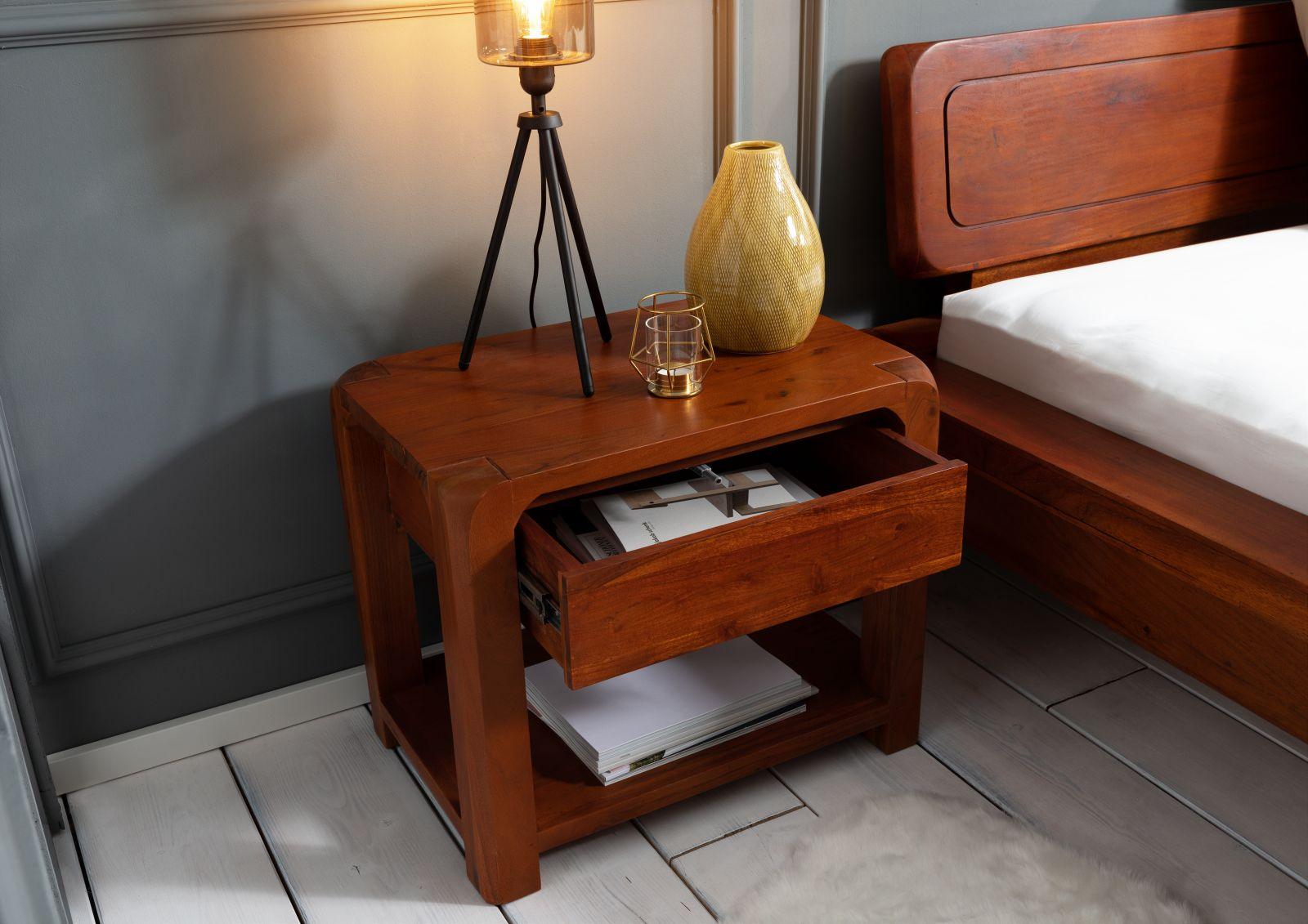 Osian Modern Style Solid Wood Bedside Table - Duraster