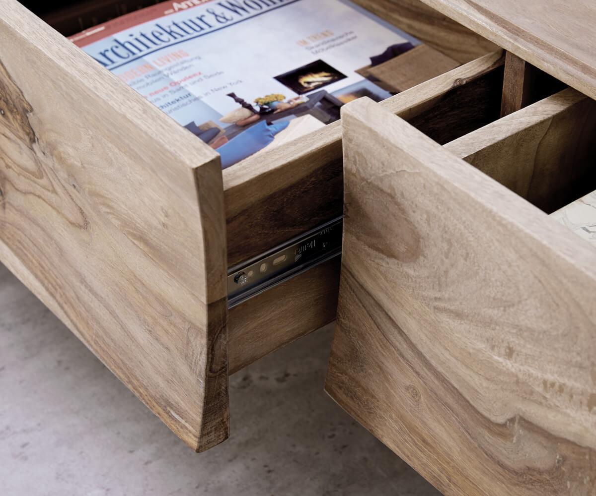 Massiv TV table Wyatt Sheesham natural 220 cm 4 drawers design lowboard #10 - Duraster