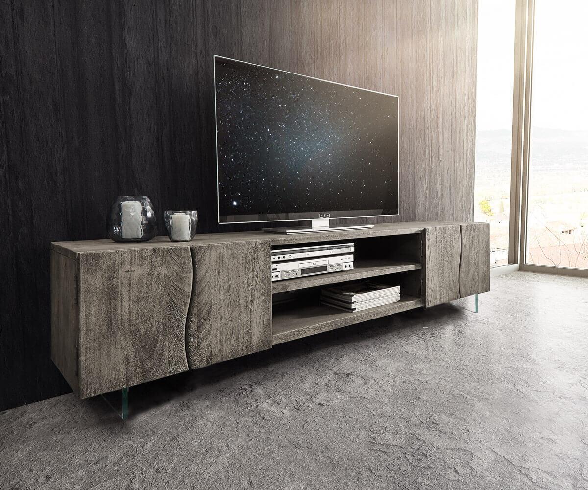 Massiv TV table Live-Edge acacia platinum 200 cm #12 - Duraster