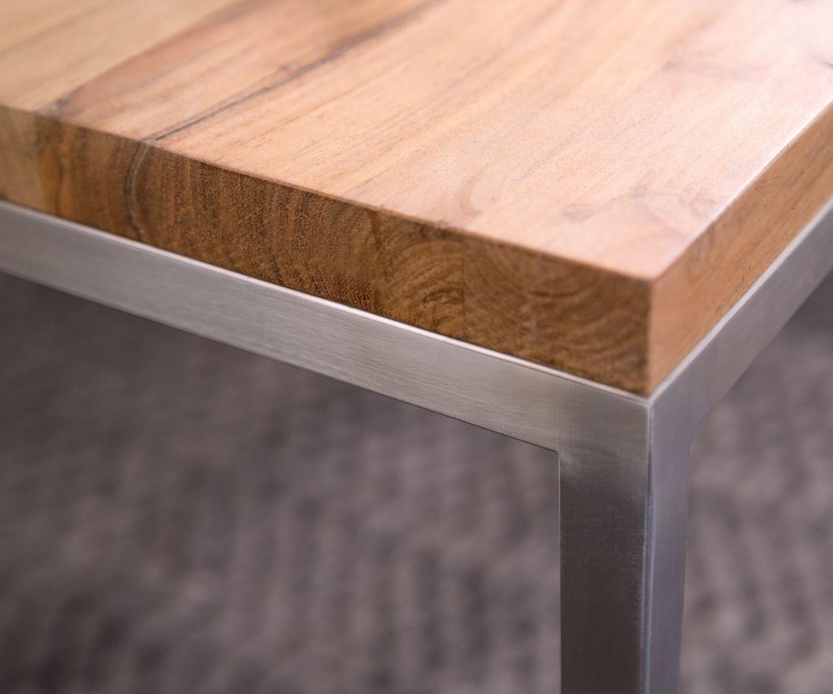 Elementary Stylish Acacia Table with Silver Frame #14 - Duraster