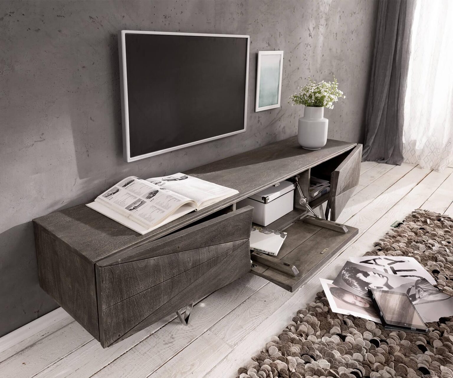 Mssiv TV stand Wyatt acacia platinum#1 - Duraster