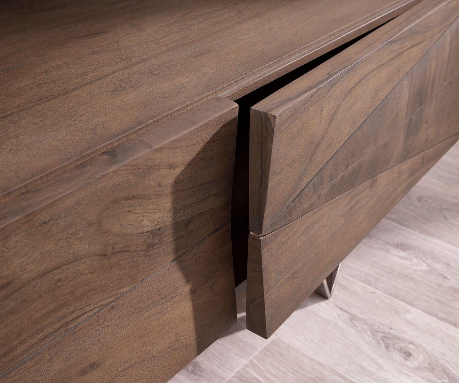 Massiv TV stand Wyatt acacia brown 175 cm 2 doors 1 flap design lowboard #2 - Duraster