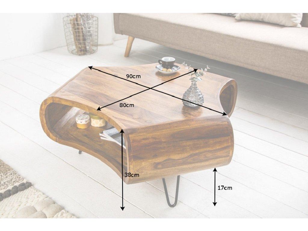 Massive Sheesham coffee table Gabriel 90 x 90 cm - Duraster