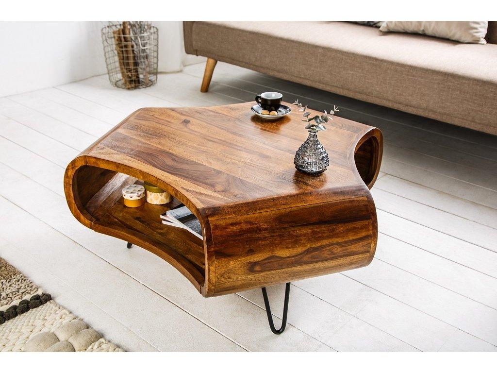 Massive Sheesham coffee table Gabriel 90 x 90 cm - Duraster